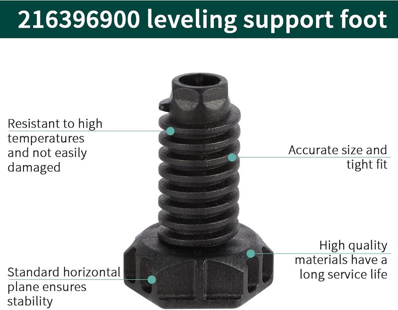 Service oriented 216396900 Leveling Feet (4 Pack) Replacement, Perfect for Gibson, Kenmore, Kenmore Frigidaire Refrigerators and Freezers, Dryers and More Models Adjustable Leveling Screw Feet (216396900 4PSC) - Image 3